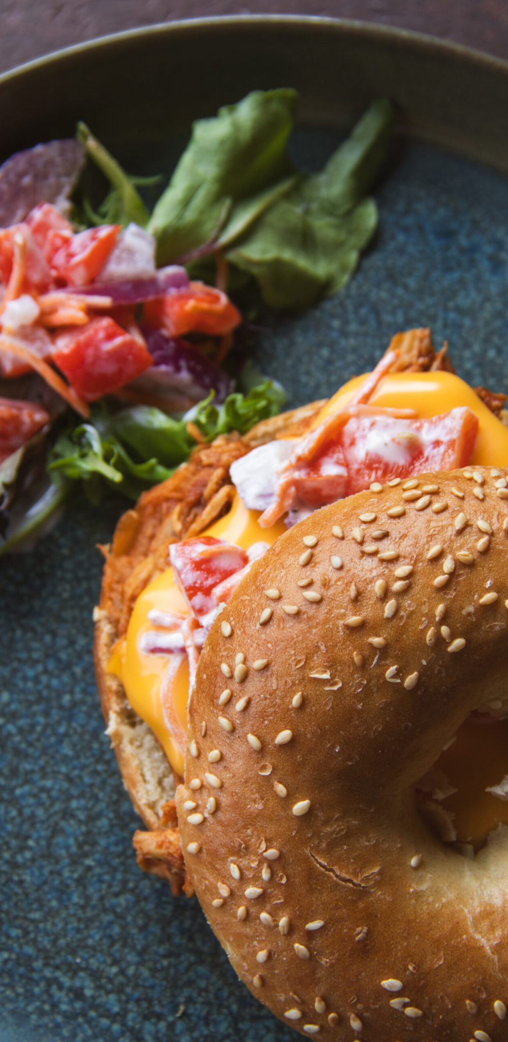 Bagel Pulled chicken